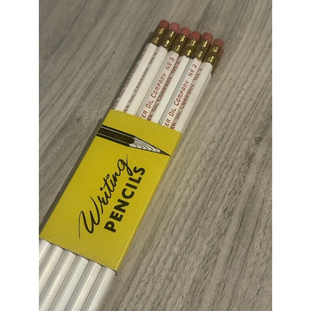 Vtg‎ No3 Pencils TIDEWATER OIL Lot Of 12 White Tidewater Oil Collectibles USA